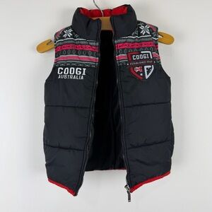 Coogi Australia Kids Puffer Vest Size 3T Black Red Zip Front